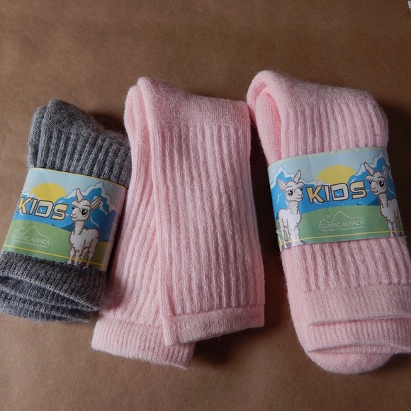 Three Pair of Children's Alpaca Socks - Picture 2 of 2